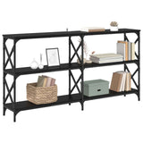 Console Table Black Oak 156 x 28 x 80.5 cm Engineered Wood 882786
