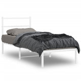 Metal Bed Frame without Mattress with Headboard White 80x200cm 355405