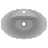 Luxury Basin Overflow Oval Matt Light Grey 58.5x39 cm Ceramic 146938