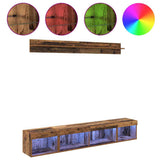 TV Wall Cabinet Set with LED 5 pcs Old Wood Engineered Wood 3403607