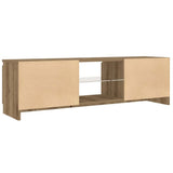 TV Cabinet with LED Lights Artisian Oak 120x30x36 cm Engineered Wood 856348