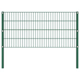 Fence Panel with Posts Iron 522x80 cm Green 278606