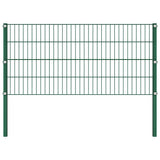 Fence Panel with Posts Iron 1557.5x80 cm Green 278612