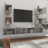 6 Piece TV Cabinet Set Concrete Grey Engineered Wood 3114265