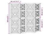 Room Divider 4 Panels Brown and Black Solid Wood Paulownia 358801
