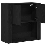 Wall Cabinet Black oak 80 x 33 x 80 cm Engineered wood 862116