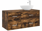 Bathroom Furniture Set 2 pcs Smoked Oak Engineered Wood 3403948
