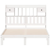 Bookcase Bed without Mattress White 140x190cm Solid Wood Pine 3322594