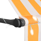 Manual Retractable Awning with LED 400 cm White and Orange 145861