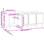 ZNTS Commercial Work Table Cabinet 240x60x96 cm Stainless Steel 3058269