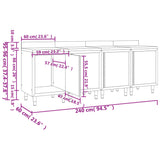 ZNTS Commercial Work Table Cabinet 240x60x96 cm Stainless Steel 3058269