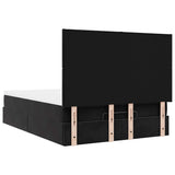 Ottoman Bed with Mattresses Black 140x200cm Velvet 3313405