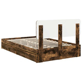 Storage Bed with Drawer Smoked Oak 120 x 200 cm Engineered Wood 3412294