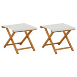 Deck Chair 2 pcs Solid Eucalyptus Wood Cream 42024896