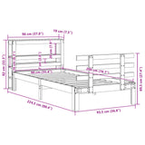 Bed Frame with Headboard without Mattress Wax Brown 90x200 cm 3306127