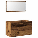 Bathroom Cabinet with Mirror Old Wood Engineered Wood 856377