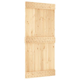 Sliding Door with Hardware Set 95x210 cm Solid Wood Pine 3203108