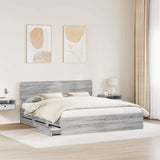 Bed Frame with Drawer Grey Sonoma 180 x 200 cm Engineered Wood 3412162