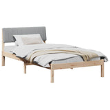 Bed frame Brown and light grey 100 x 200 cm Solid pine wood 878699