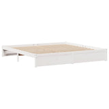 Bookcase Bed without Mattress White 200x200cm Solid Wood Pine 3322368