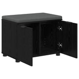 Hall Bench Black Oak 60 x 38 x 46 cm Engineered Wood and Fabric 891473