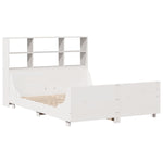 ZNTS Bookcase Bed without Mattress White 120x190 cm Small Double Solid Wood 3323825