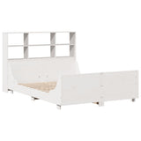 Bookcase Bed without Mattress White 140x190 cm Solid Wood 3323819