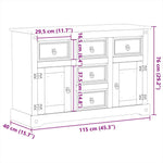 ZNTS Sideboard Corona 112x40x75 cm Solid Wood Pine 4005680