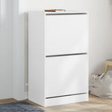 Shoe Cabinet with 2 Flip-Drawers White 60x42x108 cm 3214385