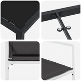 Garden Dining Set Folding 5 pcs White Textilene and steel 3379340