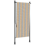 Outdoor Roller Blind Yellow and White 100x270 cm Fabric&Steel 368772
