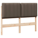 Upholstered Headboard Brown and Taupe 120 cm Solid Pine Wood 880191
