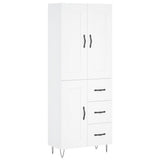 Highboard White 69.5x34x180 cm Engineered Wood 3200033