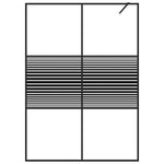 Walk-in Shower Wall Black 140x195 cm Clear ESG Glass 152149