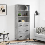 Highboard Concrete Grey 69.5x34x180 cm Engineered Wood 3189385