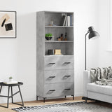 Highboard Concrete Grey 69.5x34x180 cm Engineered Wood 3189385