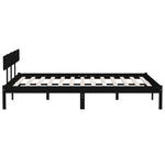 Bed Frame without Mattress Black Solid Wood Super King 810166