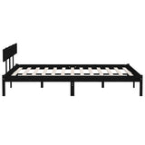 Bed Frame without Mattress Black Solid Wood Super King 810166