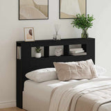 LED Headboard Black Oak 140 x 18.5 x 103.5 cm Engineered Wood 862212