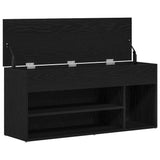 Shoe Bench Black Oak 102x30.5x45 cm Engineered Wood 859137