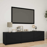 TV Cabinet with LED Black 165 x 34 x 40 cm Engineered Wood 3418717