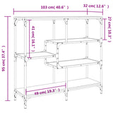 Console Table Grey Sonoma 103x32x95 cm Engineered Wood 833953