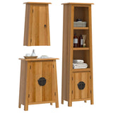3 Piece Bathroom Furniture Set Solid Wood Pine 3223455