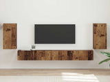 TV Cabinet Set 4 pcs Old Wood Engineered Wood 3409166