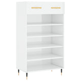 Shoe Cabinet High Gloss White 60x35x105 cm Engineered Wood 829590