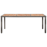 46083 9 Piece Garden Dining Set with Cushions Poly Rattan Grey