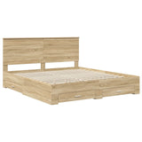 Bed Frame with Drawer Sonoma Oak 180 x 200 cm Engineered Wood 3411273