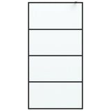 Walk-in Shower Wall Black 100x195 cm Frosted ESG Glass 152132