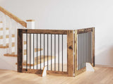 Dog Gate with Stands 2 pcs Old Wood 100 x 100 cm 892029