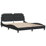 ZNTS Bed Frame without Mattress Black 160x200 cm Faux Leather 3208191